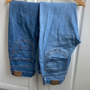 2 pairs of AE mom jeans